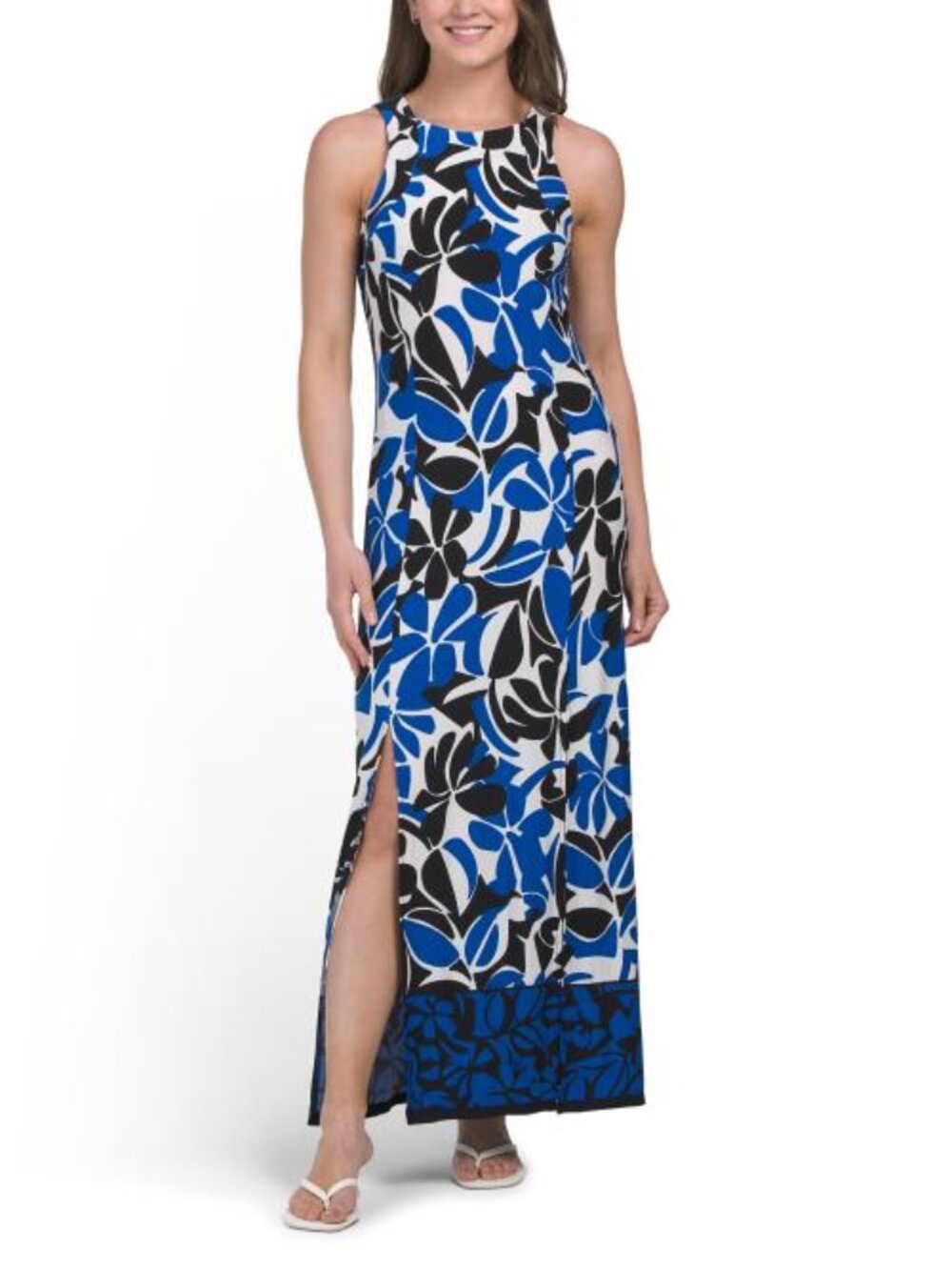 LONDON TIMES Slit Leg Maxi Dress